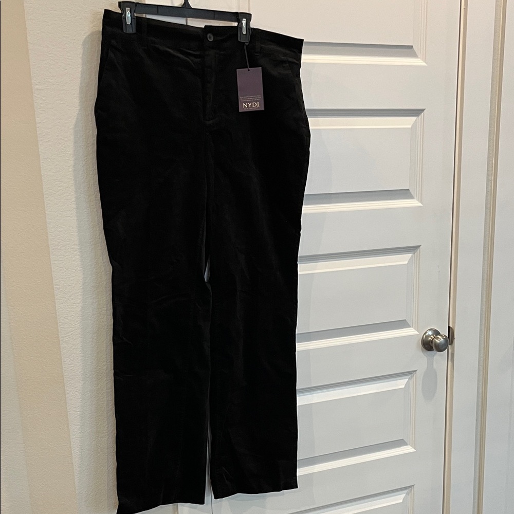 NYDJ Velvet straight leg black trouser pants